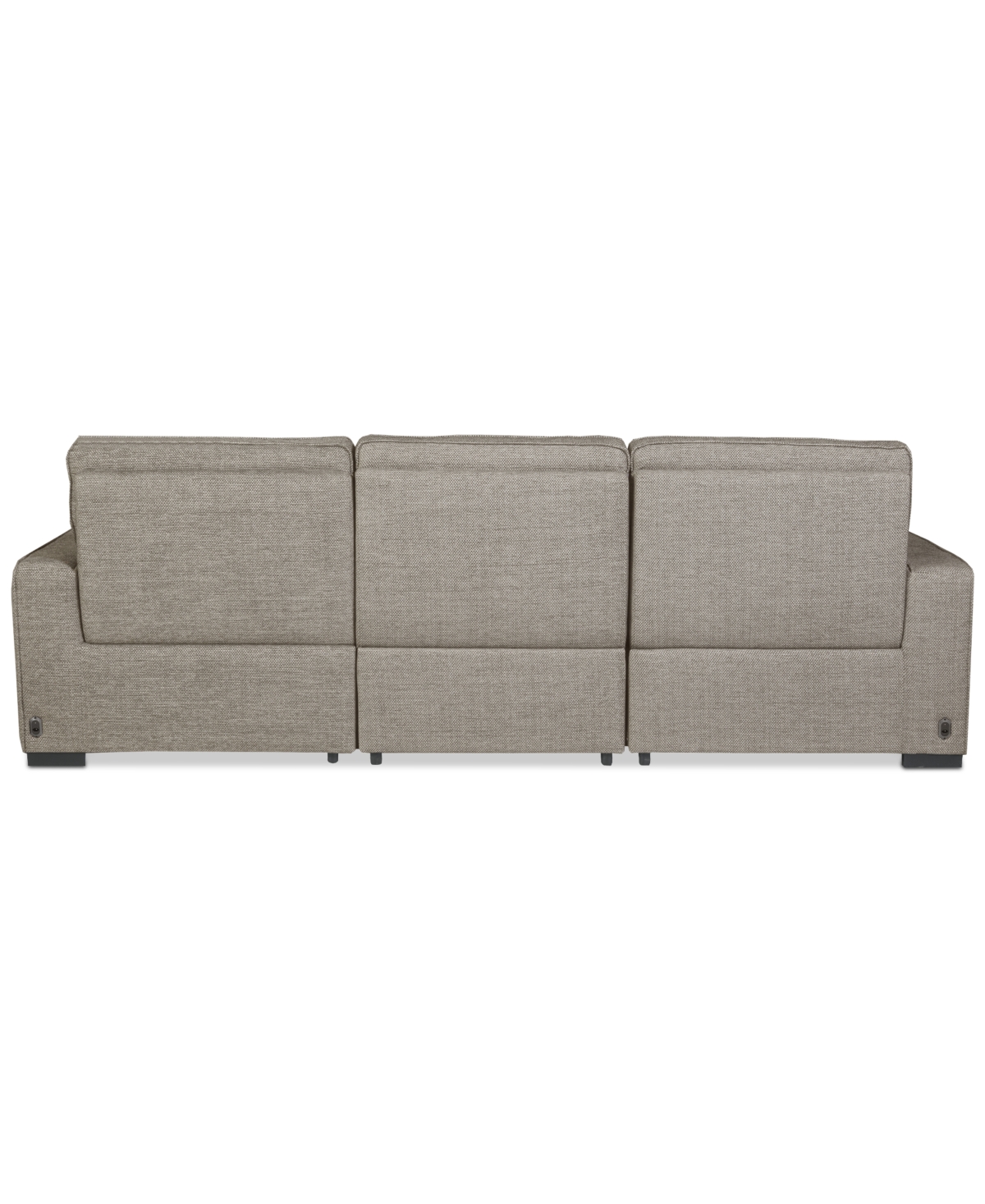 Macy's Miren 3-pc. Fabric Chaise Sectional With 1 Power Headrest Recliner, Exclusively At  In Brown