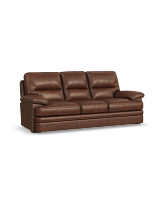 David 93" David Pecan Leather Sofa
