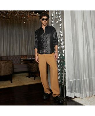Men's Metallic Black Metallic Blushed Shirt
