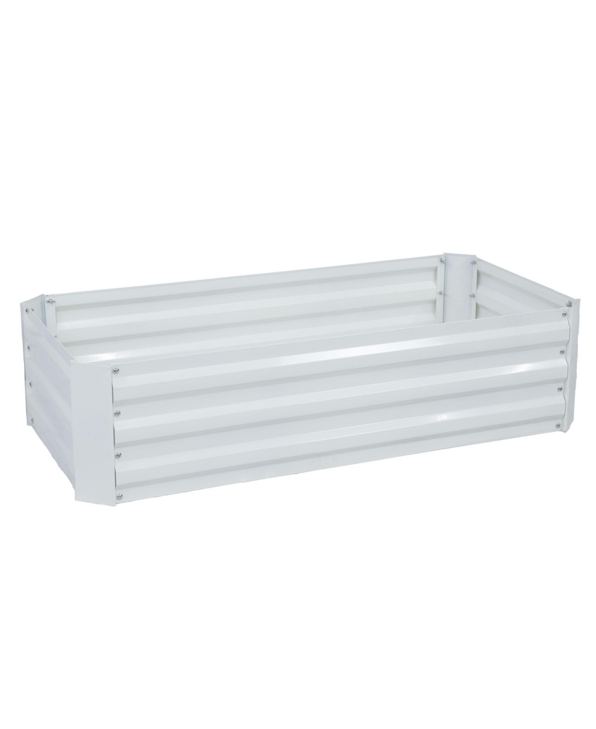 Galvanized Rectangle Raised Garden Bed - Ivory white
