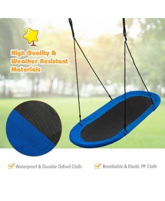 60'' Saucer Tree Swing Surf Outdoor Adjustable Kids Giant Oval Platform Swing Set