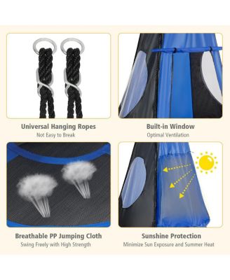 40'' Kids Hanging Chair Swing Tent Set Hammock Nest Pod Seat