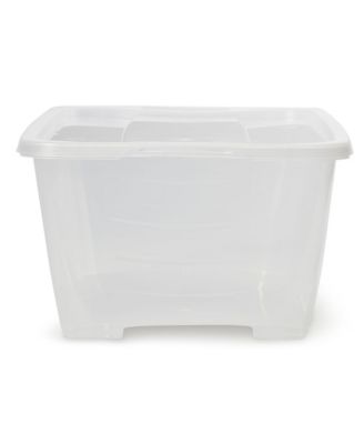 6 Quart Rectangular Clear Plastic Lidded Storage Shoe Box, 4 Pack