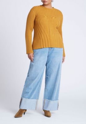 Women's Plus Size Bust Stitch Sweater