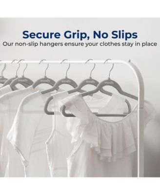 50 Pack Velvet Hangers - Non-Slip, 360&amp;#xB0; Swivel Hook - Ultra-Thin, Lightweight Velvet Hangers for Shirts, Sweaters, Hoodies