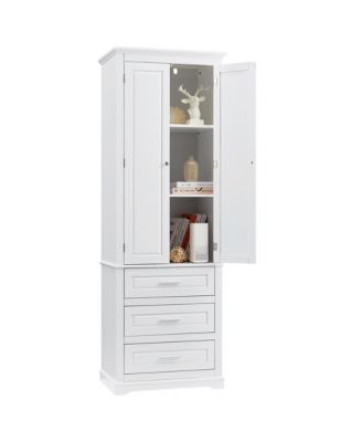 70"H Tall Storage Cabinet with 3 Drawers for Bathroom or Office Use
