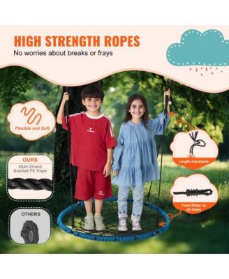 Toddler Outdoor Spider Web Saucer Swing Round Swing Backyard Playground