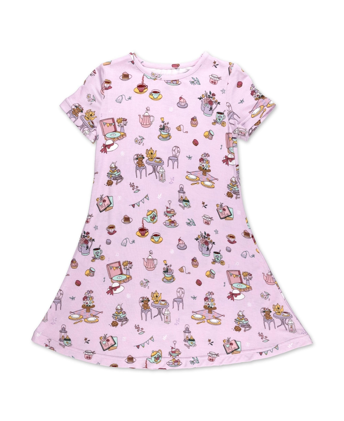 Bellabu Bear Baby Girls Tea Party Short Sleeve Dress - Tea party