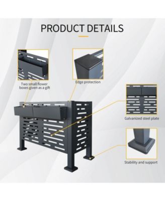 4ftx2ft Air Conditioner Fence Metal Privacy Fence Cover with 3- Fence Panels