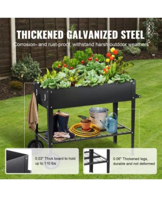 Galvanized Metal Raised Garden Bed Planter Box with Legs for Outdoor Planting