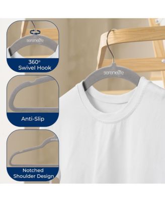 30 Pack Velvet Hangers - Non-Slip, 360&amp;#xB0; Swivel Hook - Ultra-Thin, Lightweight, Space Saving for Shirts, Sweaters, Hoodies, Kids Clothes