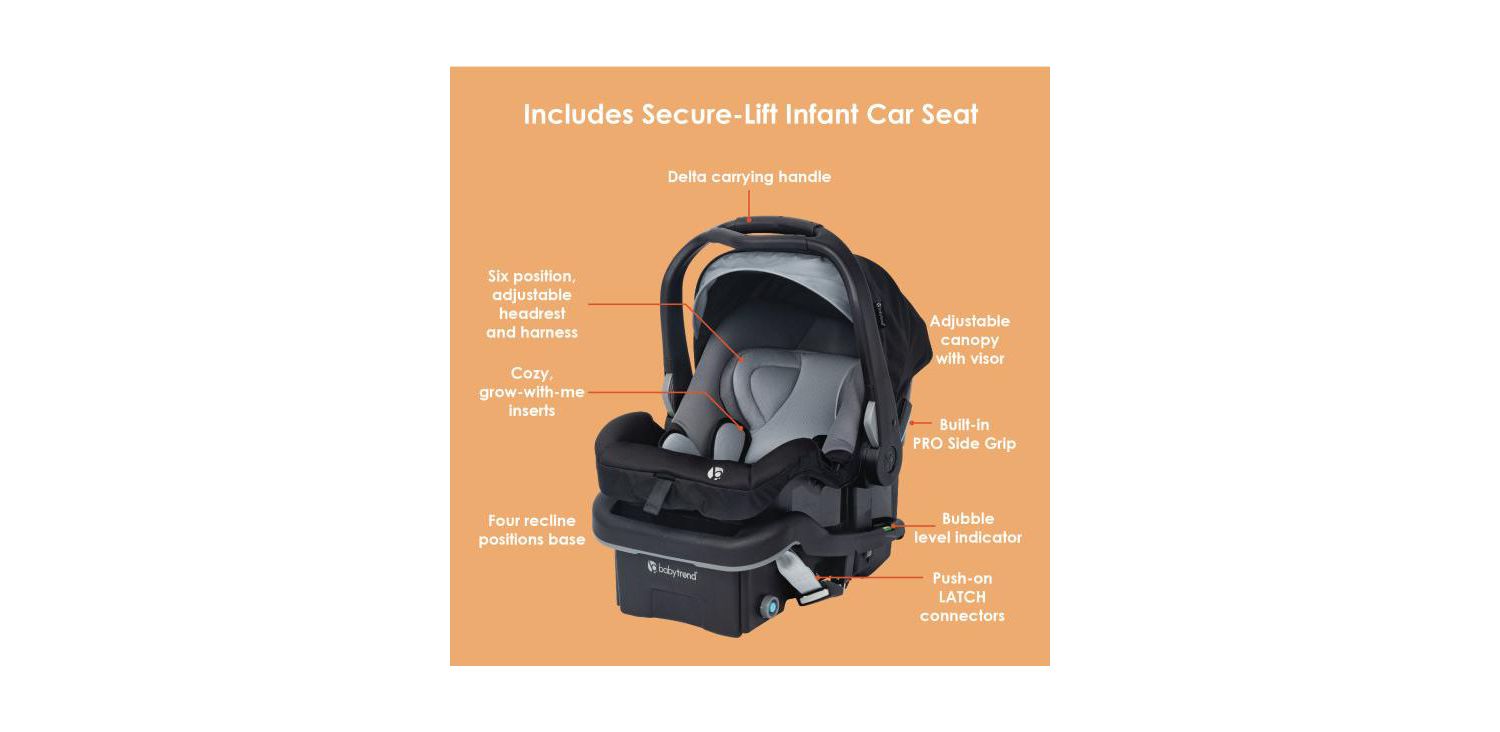EZ Ride SE Stroller Travel System with Secure-Lift Infant Car Seat in Bluebell