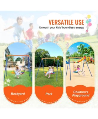 Swing Sets for Backyard Saucer Swing Seat A-Frame Metal Stand