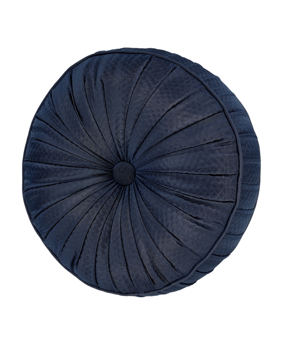 J Queen New York Excelsior Tufted Round Decorative Pillow, 15" Round In Blue