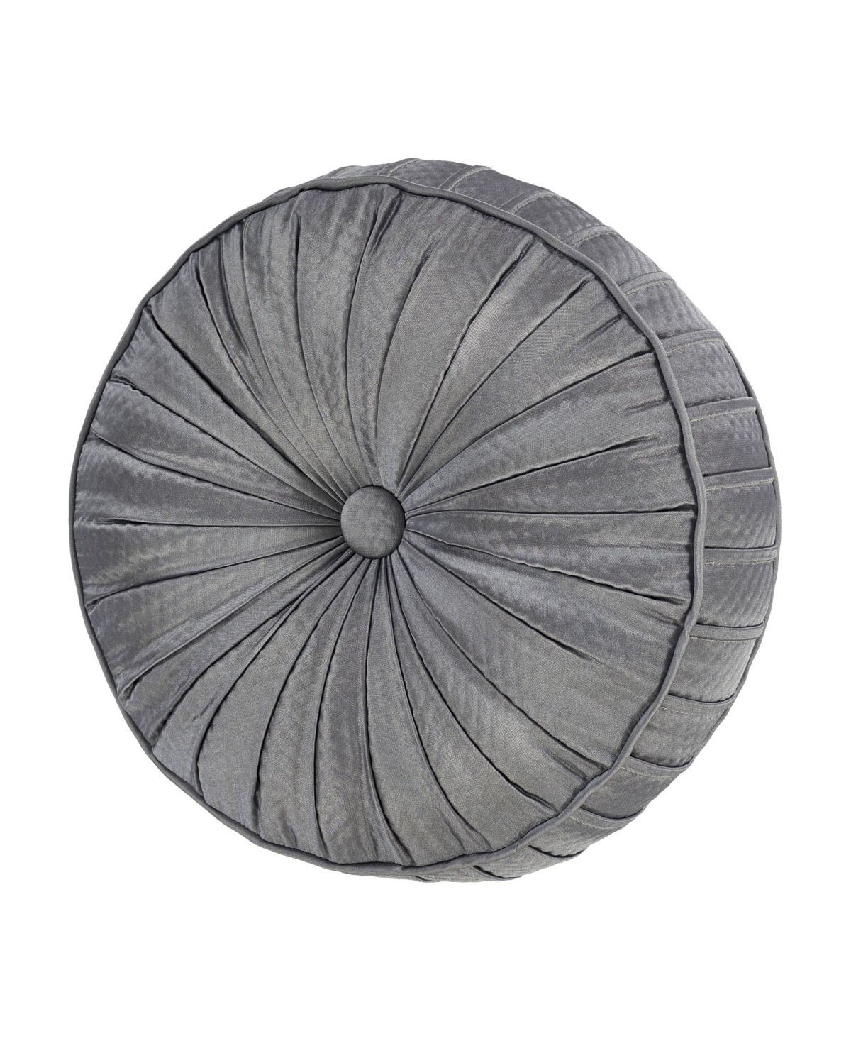J Queen New York Excelsior Tufted Round Decorative Pillow, 15" Round In Gray