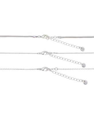 Cubic Zirconia Cross Pendant Layered Necklace Set