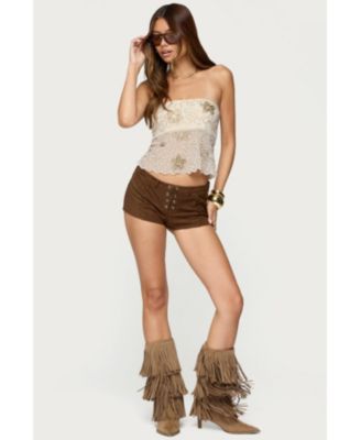 Women's Astra Beaded Sheer Strapless Top