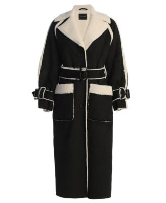 Women's Suede And Sherpa Reversible Coat