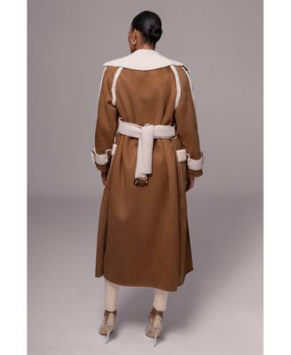 Women's Suede And Sherpa Reversible Coat
