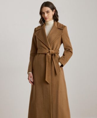 Women's Stitch-Trim Notch-Collar Belted Coat