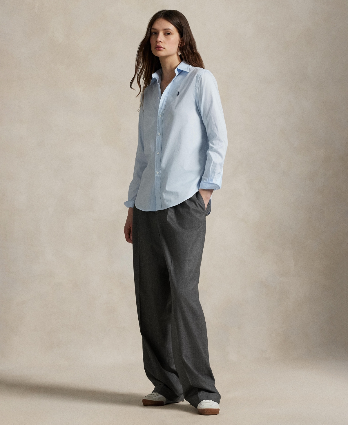 Polo Ralph Lauren Women's Classic-fit Cotton Twill Shirt In Blue
