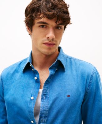 Men's Regular-Fit Cotton Chambray Shirt