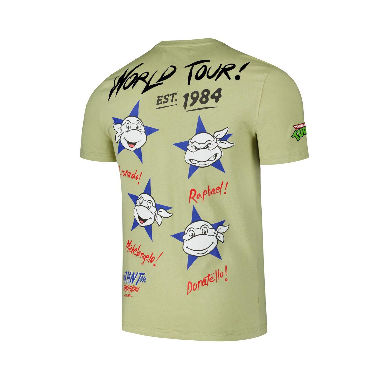 Men's Green Teenage Mutant Ninja Turtles Dimension World Tour 1984 T-Shirt