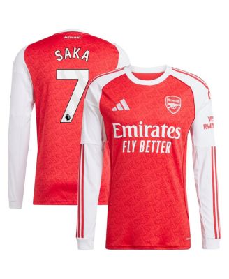 adidas - Men's Bukayo Saka Red Arsenal 2025/26 Home Replica Long Sleeve Player Jersey
