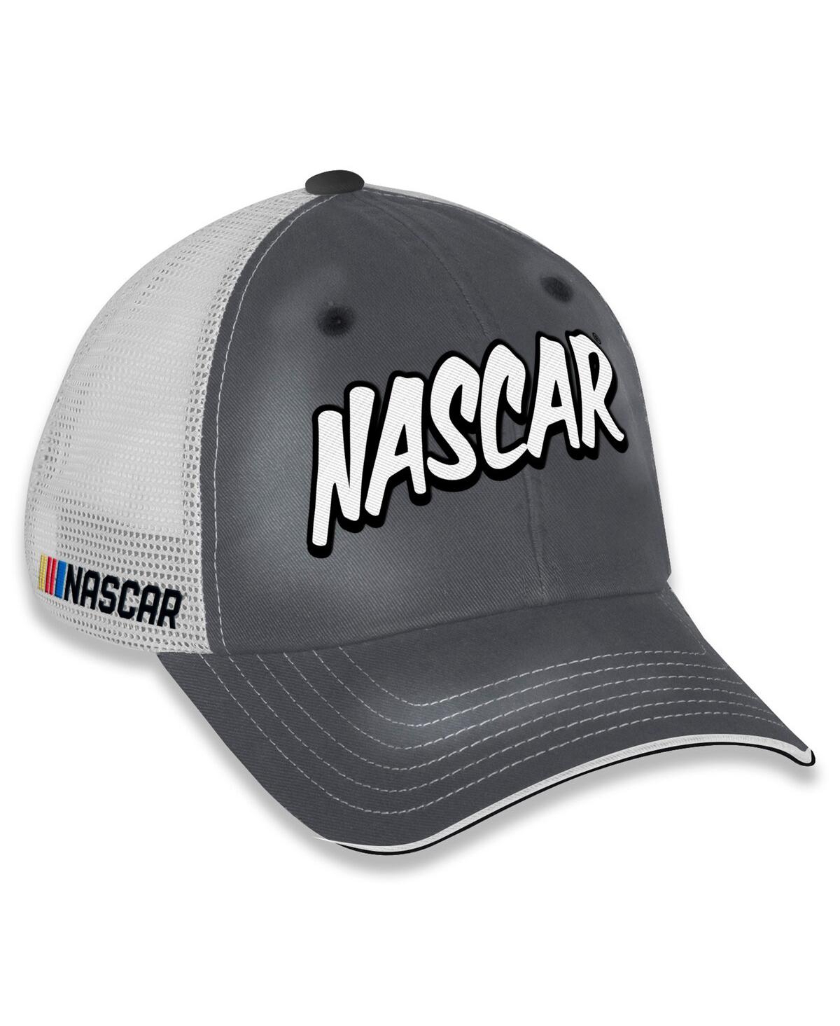 Women's Gray/White Nascar Pit Box Adjustable Trucker Hat - Gray, White