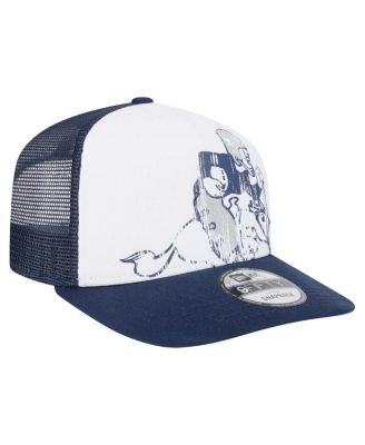 Men's White/Navy Dallas Cowboys Distressed 9FIFTY A-Frame Snapback Hat