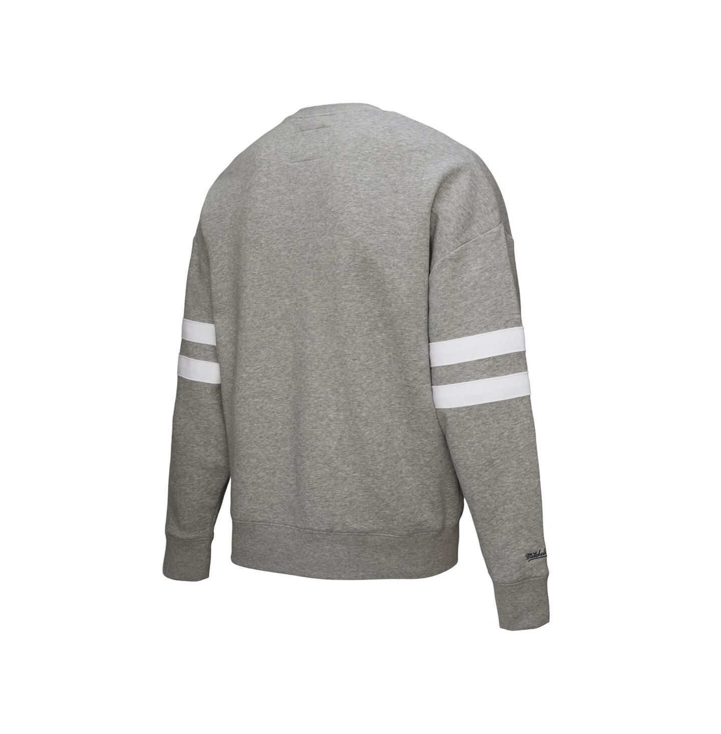 Женская толстовка Mitchell & Ness Heather Gray New York Rangers Logo Lightweight Pullover — фото 3