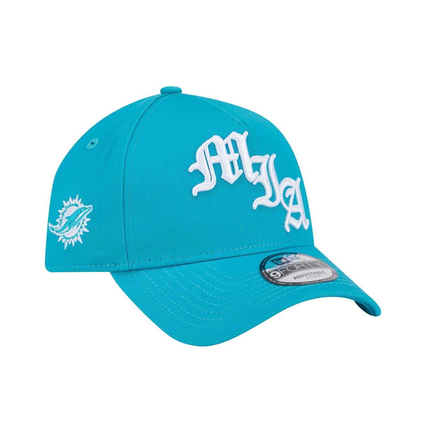 Мужская кепка New Era Aqua Miami Dolphins Mystic 9FORTY A-Frame Adjustable Hat — фото 1