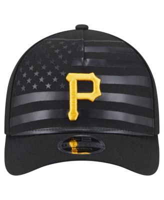 Men's Black Pittsburgh Pirates American Flag 9FORTY M-Crown A-Frame Adjustable Hat