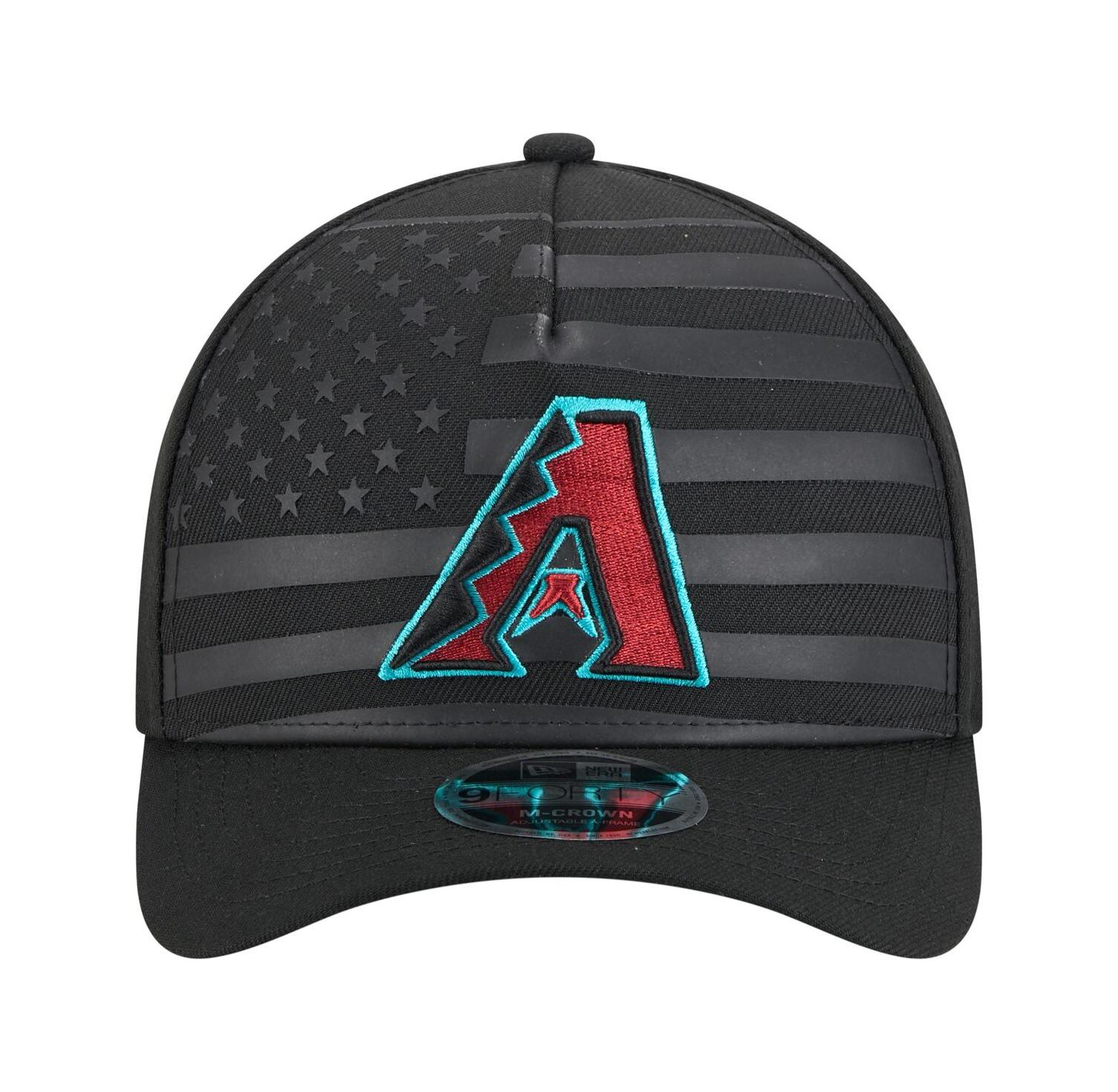 Men's Black Arizona Diamondbacks American Flag 9FORTY M-Crown A-Frame Adjustable Hat