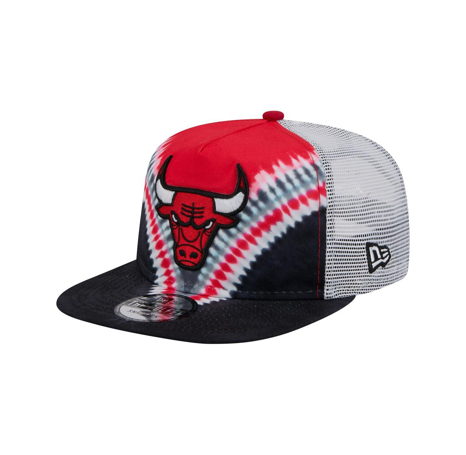 Men's Black/Red Chicago Bulls Throwback Dye Golfer Snapback Hat