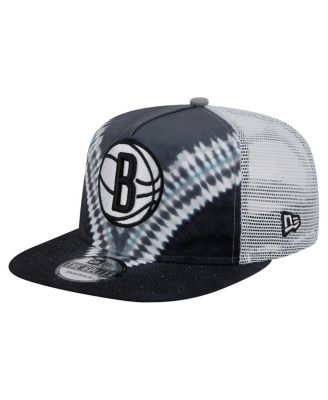 New Era - Men's Black/Gray Brooklyn Nets Throwback Dye Golfer Snapback Hat