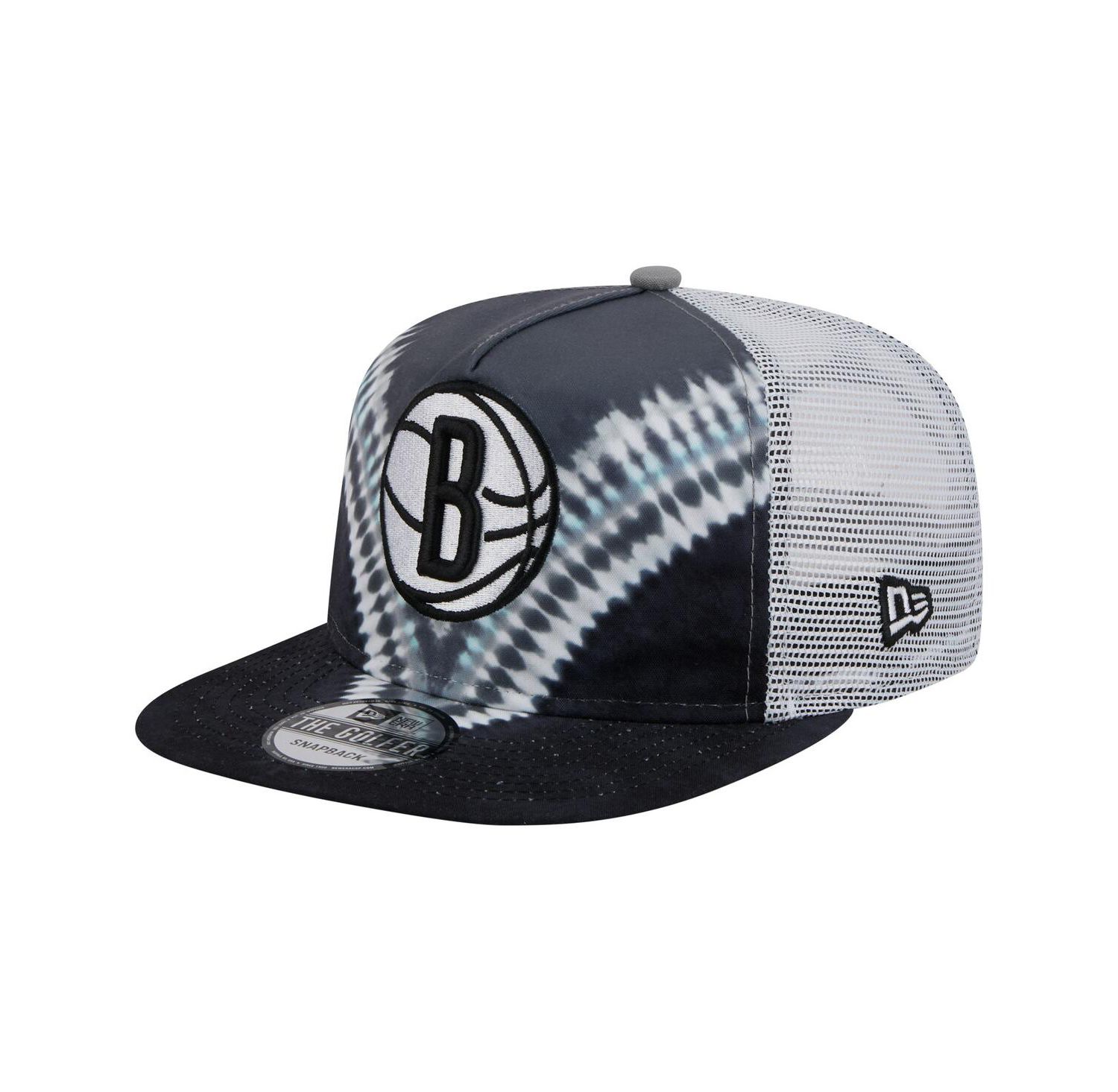 Men's Black/Gray Brooklyn Nets Throwback Dye Golfer Snapback Hat
