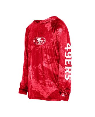 Men's&nbsp;Red San Francisco 49ers Real Tree Xtreme Camo Raglan Long Sleeve Hooded Top