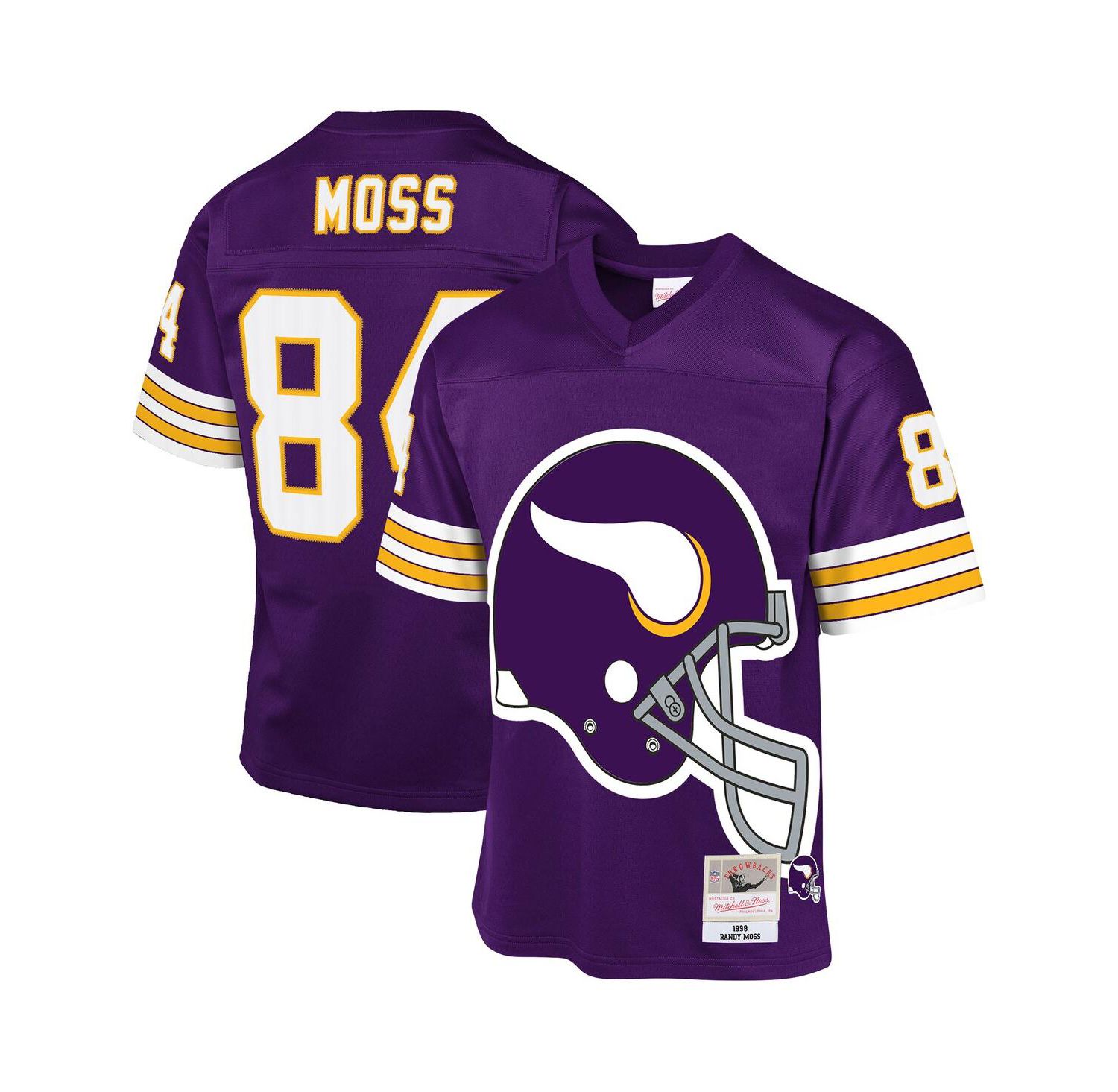 Big Boys and Girls Randy Moss Purple Minnesota Vikings 1998 Throwback Fashion Jersey