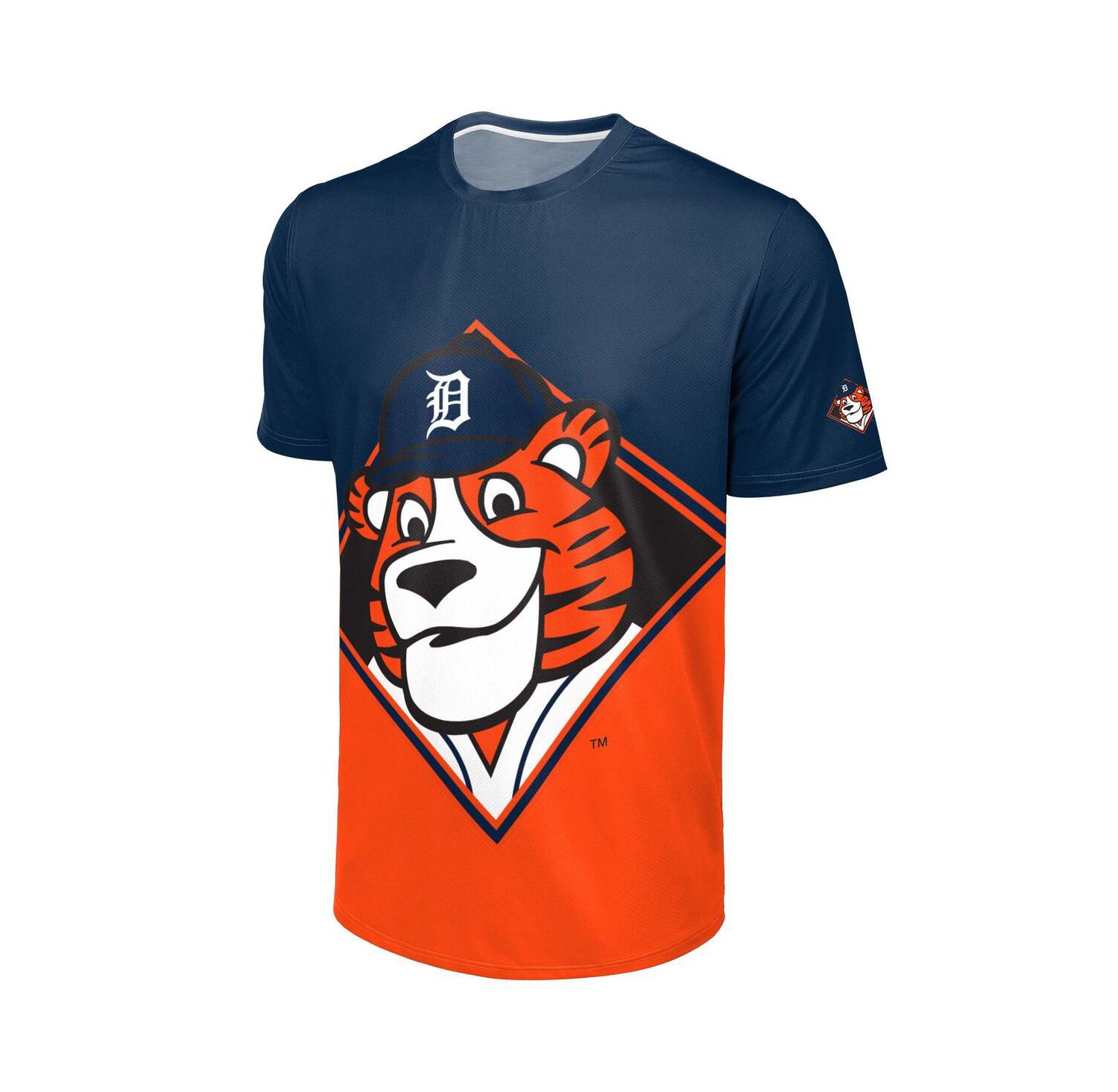 Men's Navy/Orange Detroit Tigers Big Logo Mascot T-Shirt