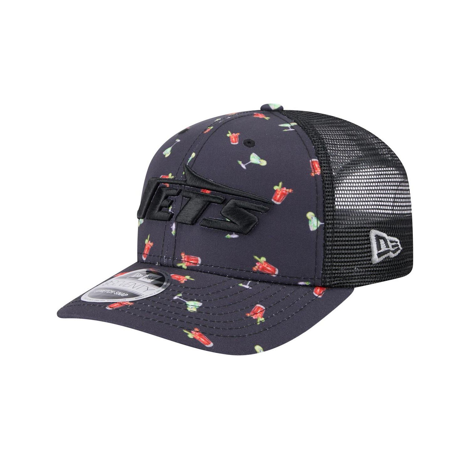 Men's Navy/Black New York Jets Adventure Drinks Pattern 9SEVENTY Stretch-Snap Hat