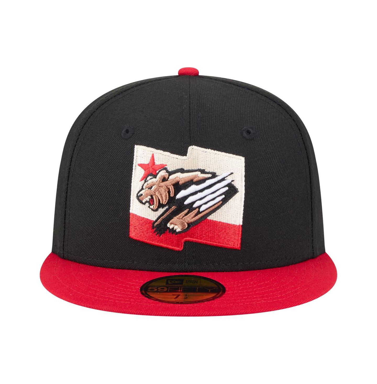 Мужская кепка New Era Black/Red Fresno Grizzlies Authentic Collection 59FIFTY Fitted Hat — фото 2