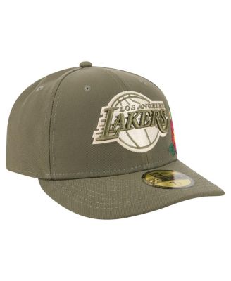 Men's Olive Los Angeles Lakers Tonal Florals 59FIFTY Fitted Hat