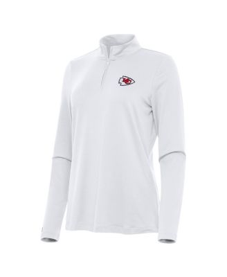 Antigua - Women's White Kansas City Chiefs Reprocess Quarter-Zip Top