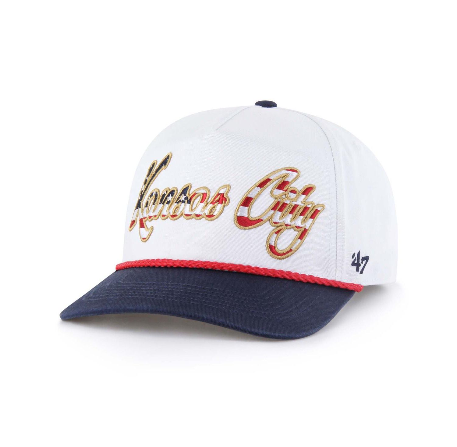 Men's White Kansas City Royals Patriotic Overhand Hitch Adjustable Hat