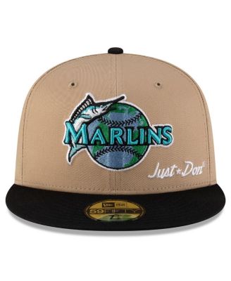 x Just Don Men's Light Beige/Black Florida Marlins Just Don x Earth Day 59FIFTY Fitted Hat
