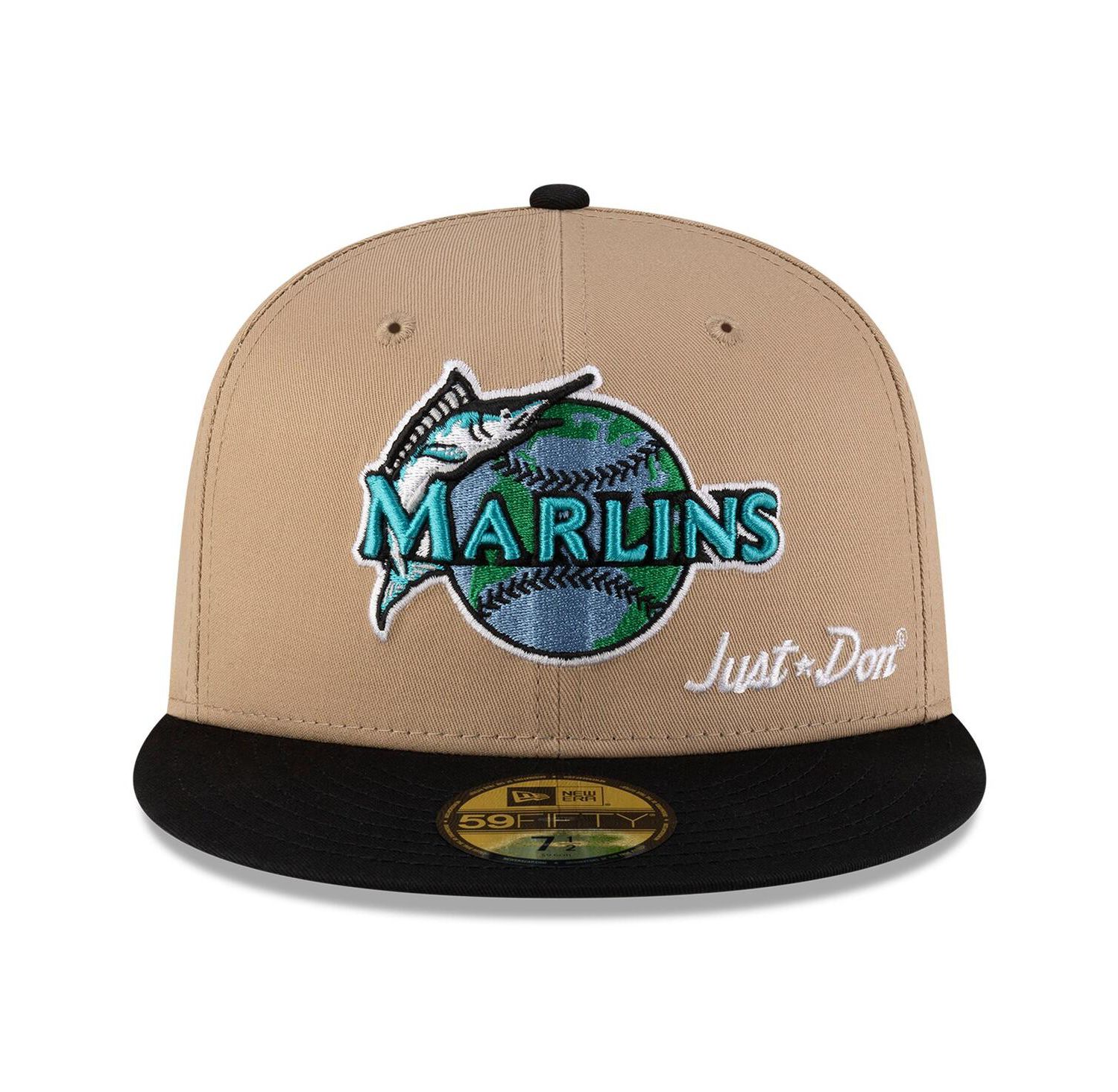 x Just Don Men's Light Beige/Black Florida Marlins Just Don x Earth Day 59FIFTY Fitted Hat