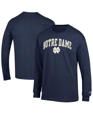 Champion - Men's Navy Notre Dame Fighting Irish Arch Over Logo Long Sleeve T-Shirt