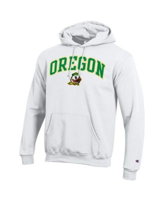 Men's&nbsp;White Oregon Ducks Arch Over Logo Pullover Hoodie