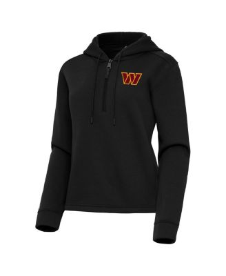 Women's Black Washington Commanders Contemporary Quarter-Zip Hoodie